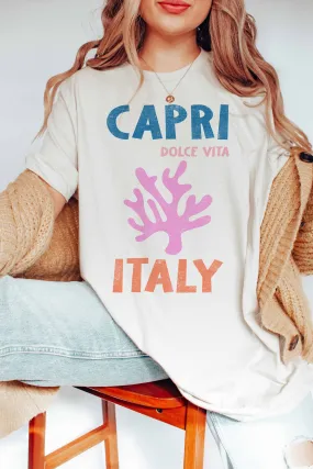 Capri Italy Tee- Coral