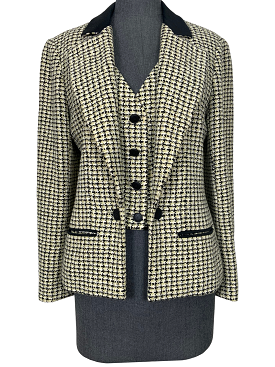 CHANEL 02P Tweed Faux Vest Jacket Size S