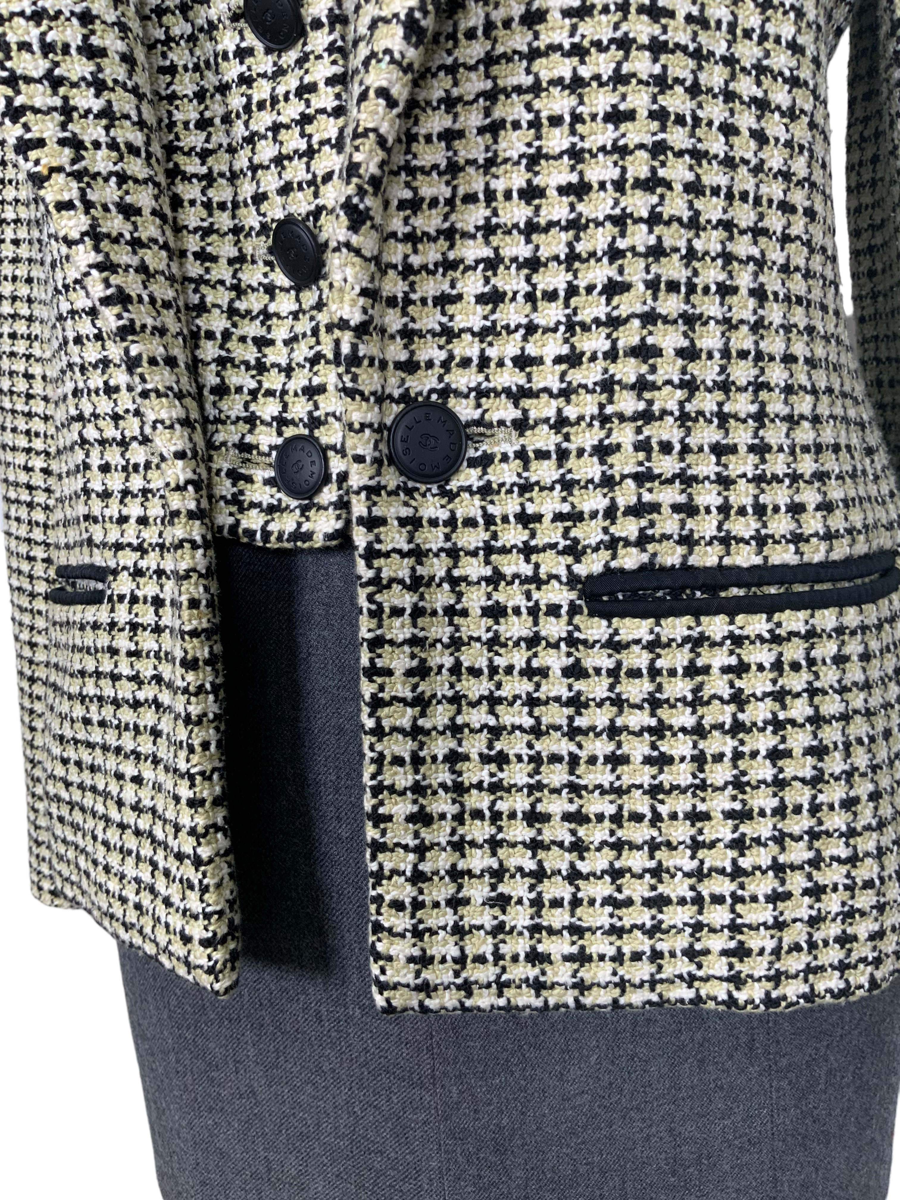 CHANEL 02P Tweed Faux Vest Jacket Size S