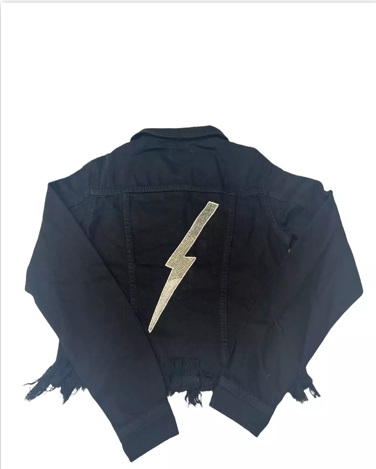 Collab Black Denim Jacket with Back Applique