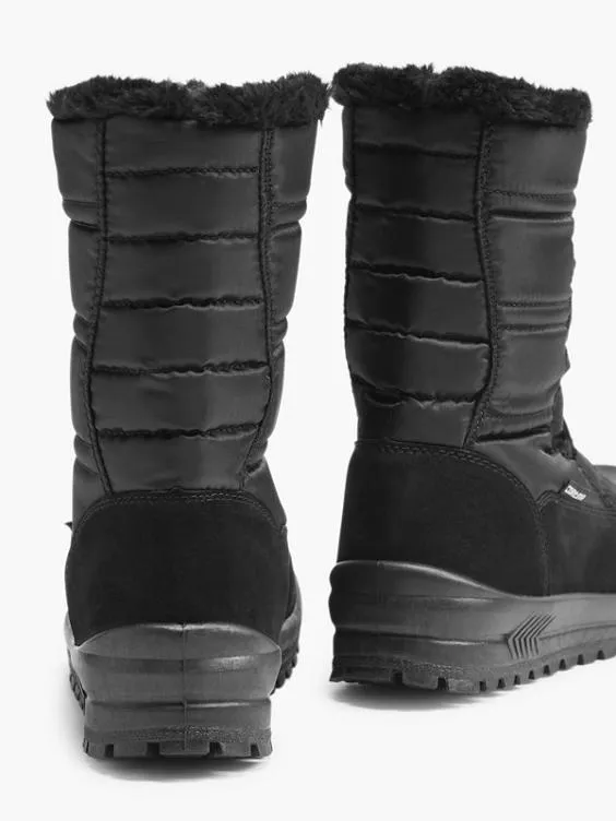 Cortina  Black Snow Boots with Elasticated Laces