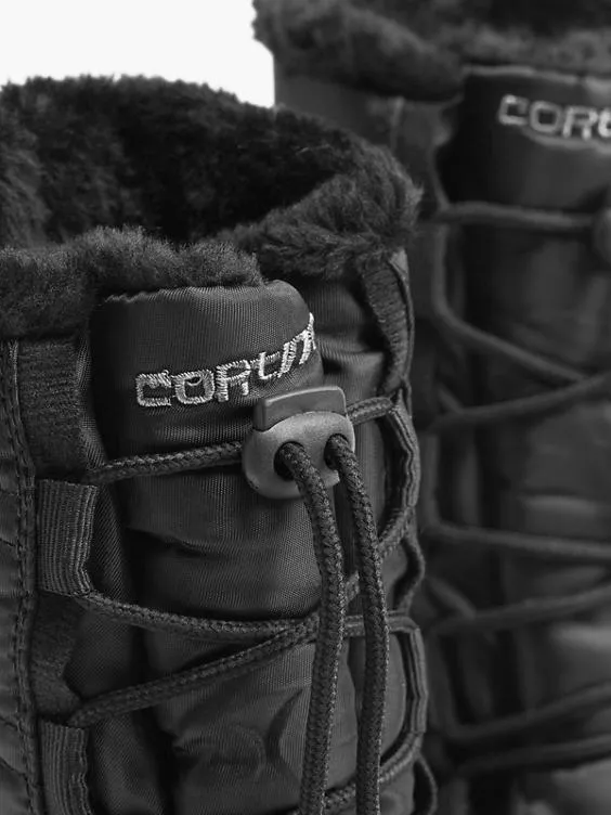 Cortina  Black Snow Boots with Elasticated Laces