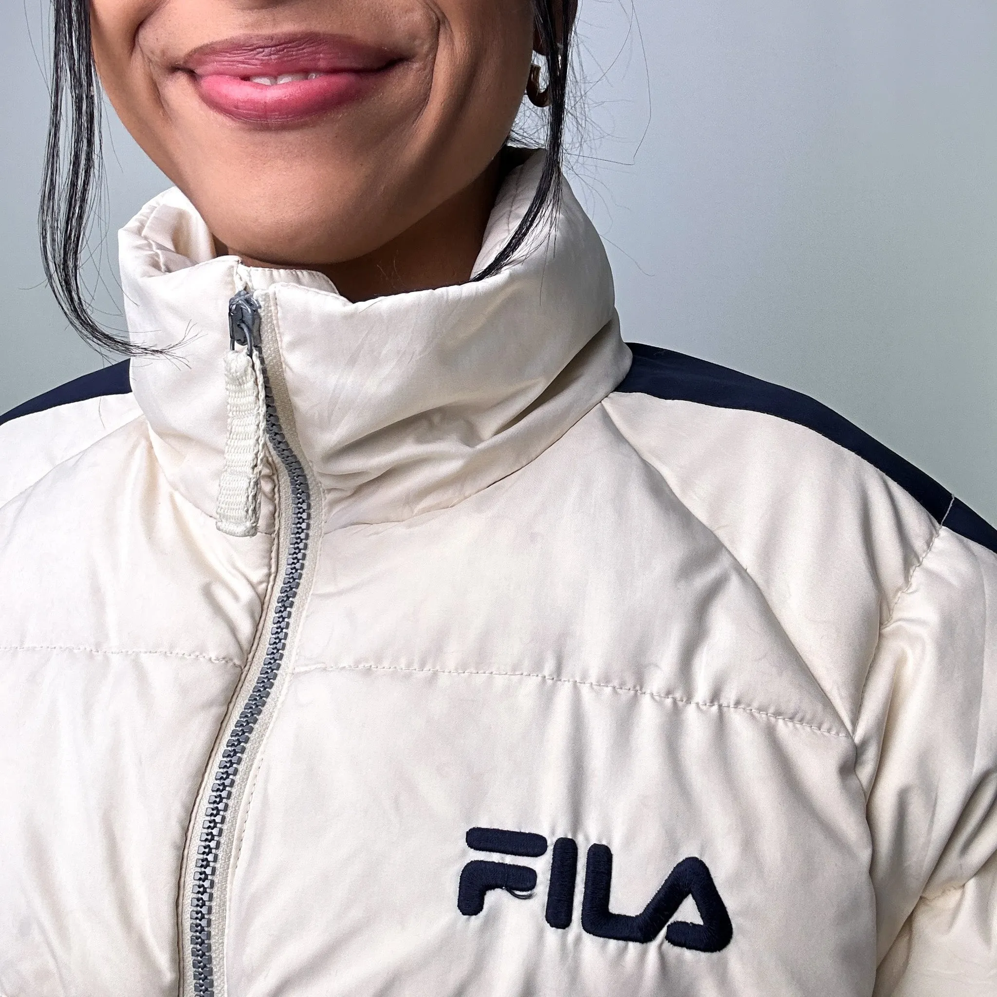 Cream 90s FILA Puffer Jacket Coat (M)