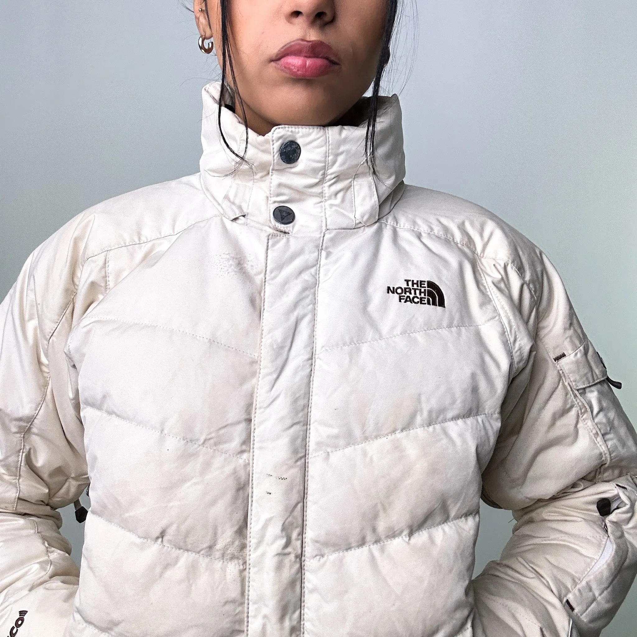 Cream 90s The North Face 600 Series Recco Puffer Jacket Coat (M)