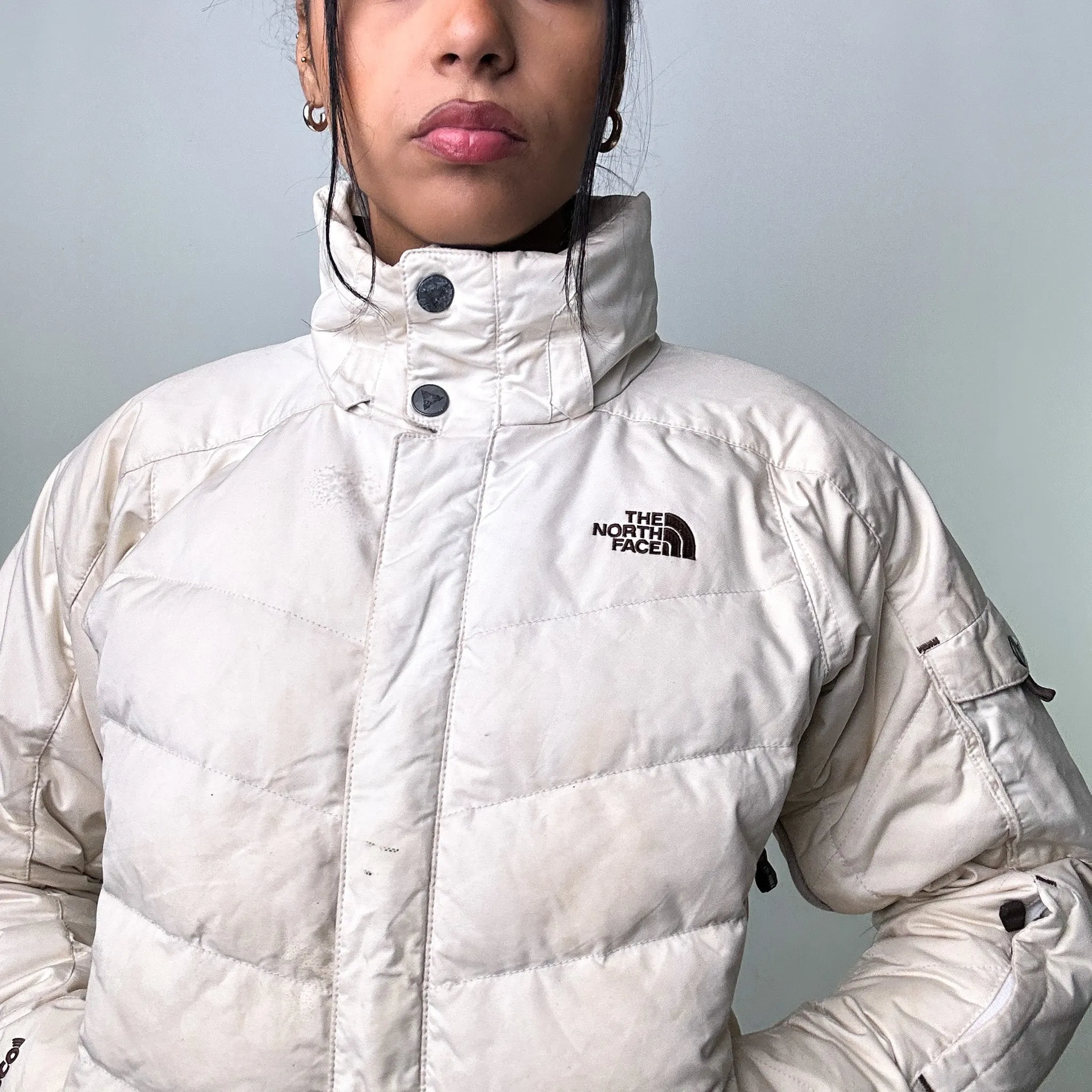 Cream 90s The North Face 600 Series Recco Puffer Jacket Coat (M)