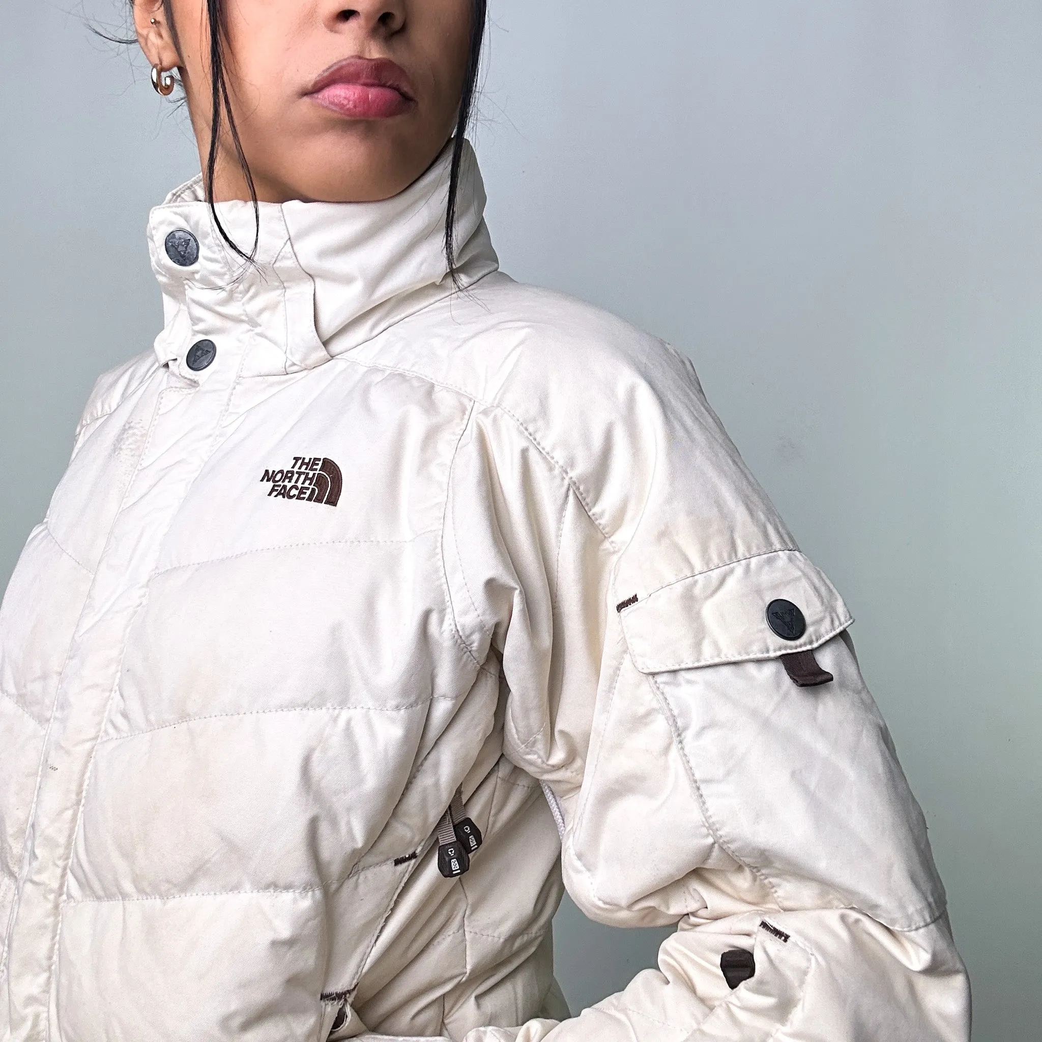 Cream 90s The North Face 600 Series Recco Puffer Jacket Coat (M)