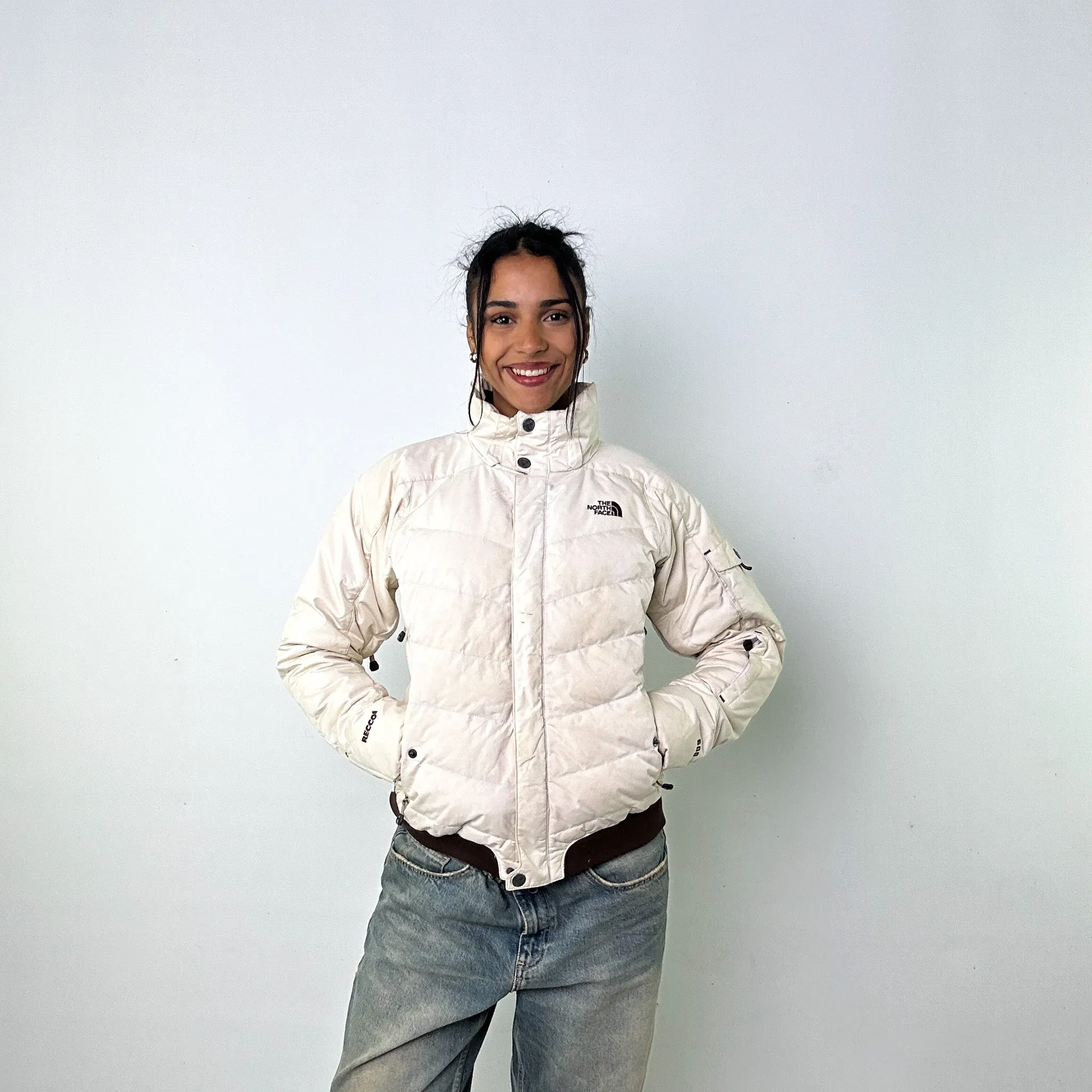 Cream 90s The North Face 600 Series Recco Puffer Jacket Coat (M)