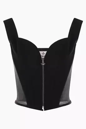 crepe and mesh corset