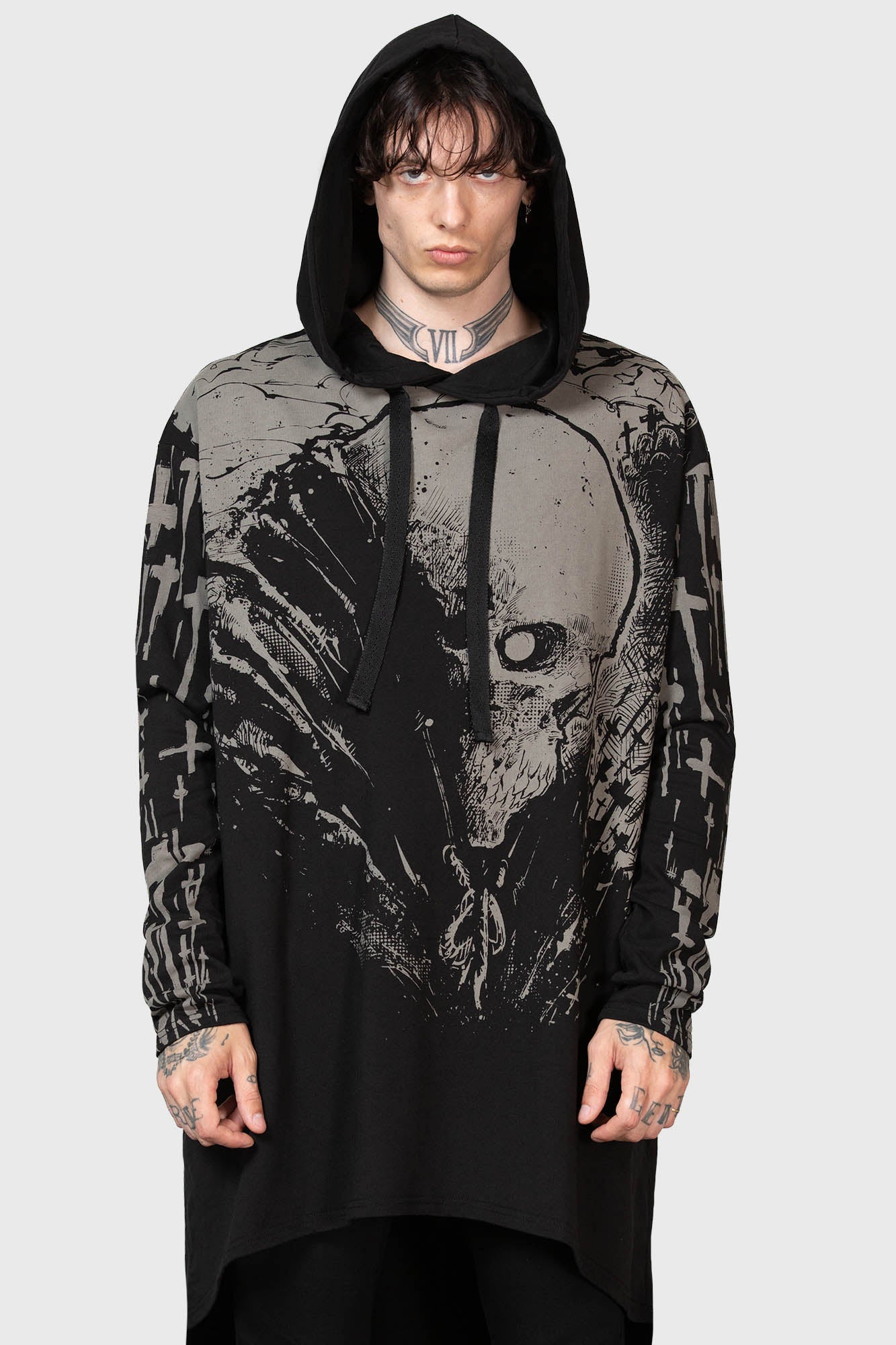 Cross The Bear Longline Hoodie