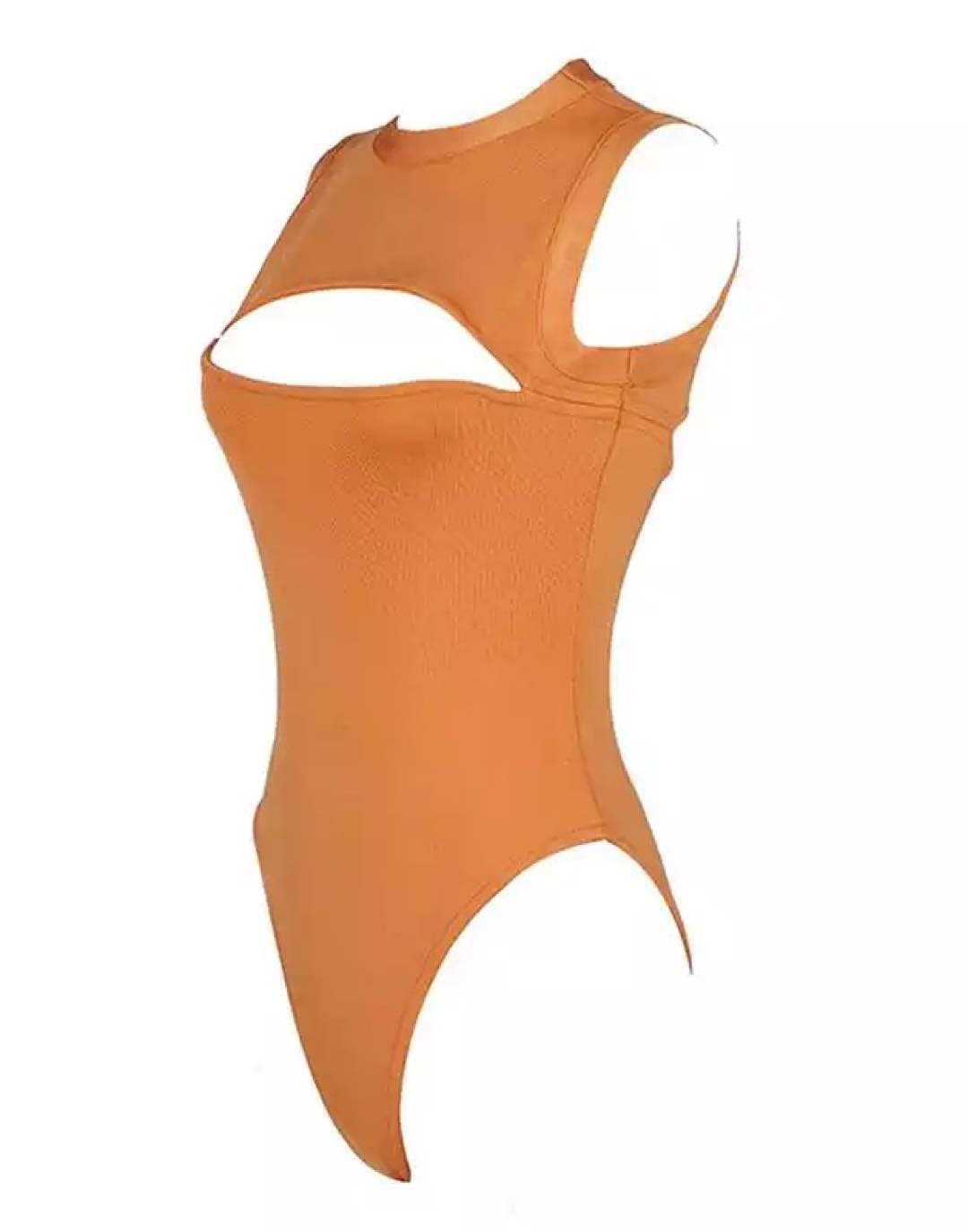 Cutout Cleavage Bandage Bodysuit