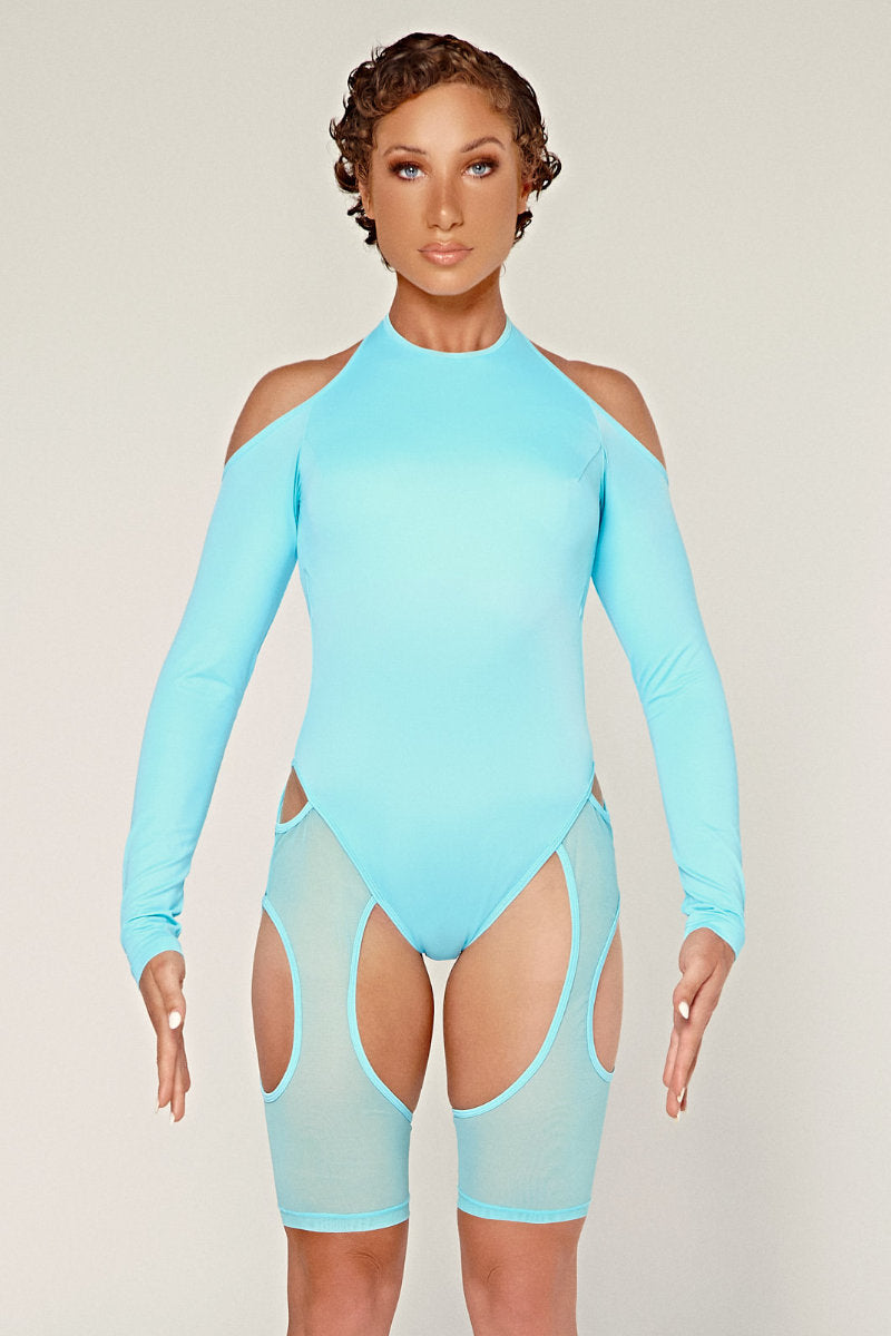 CXIX Dollhaus Mesh Bodysuit - Blue