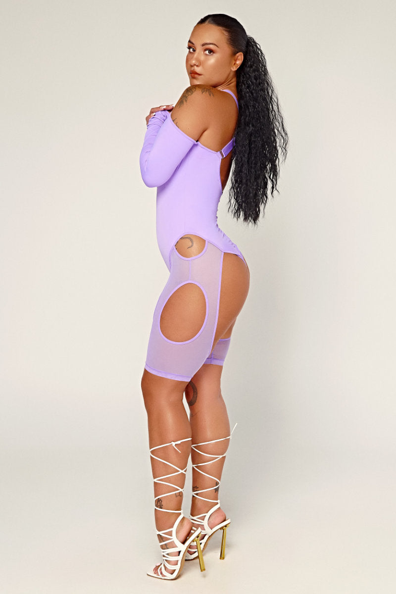 CXIX Dollhaus Mesh Bodysuit - Purple