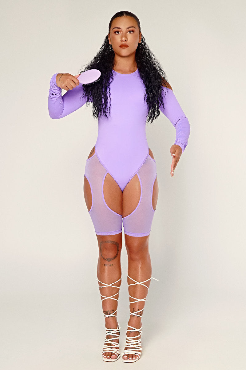 CXIX Dollhaus Mesh Bodysuit - Purple