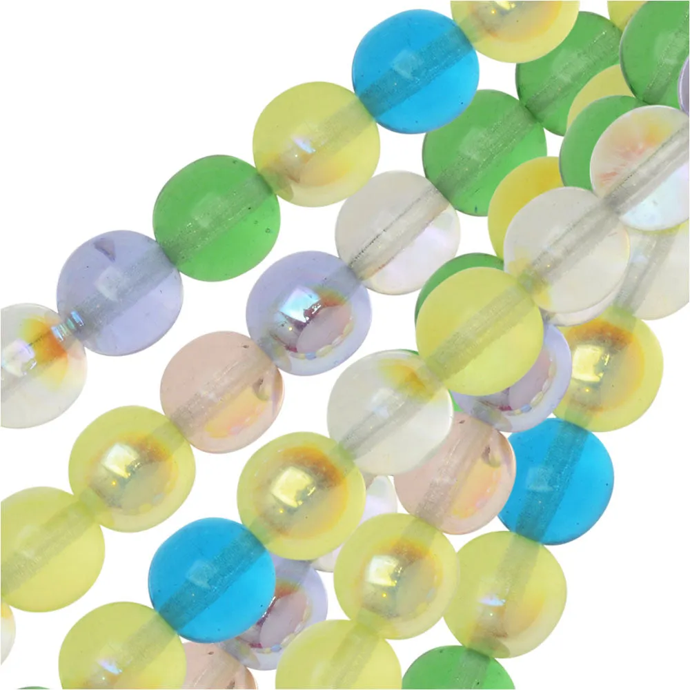 Czech Glass Druk Beads, Round 8mm, Spring Flowers Mix (50 Pieces)