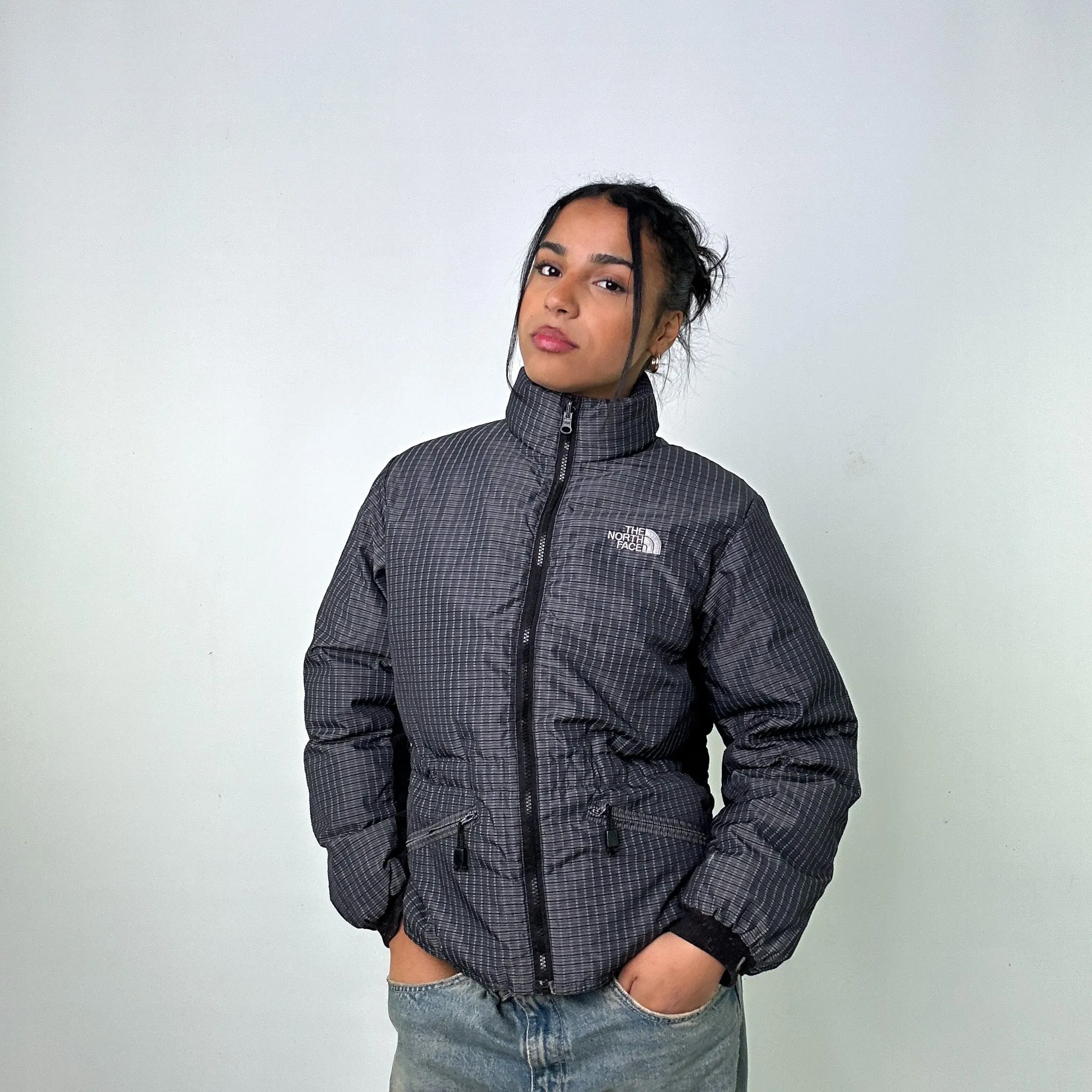 Dark Grey 90s The North Face Puffer Jacket Coat (S)