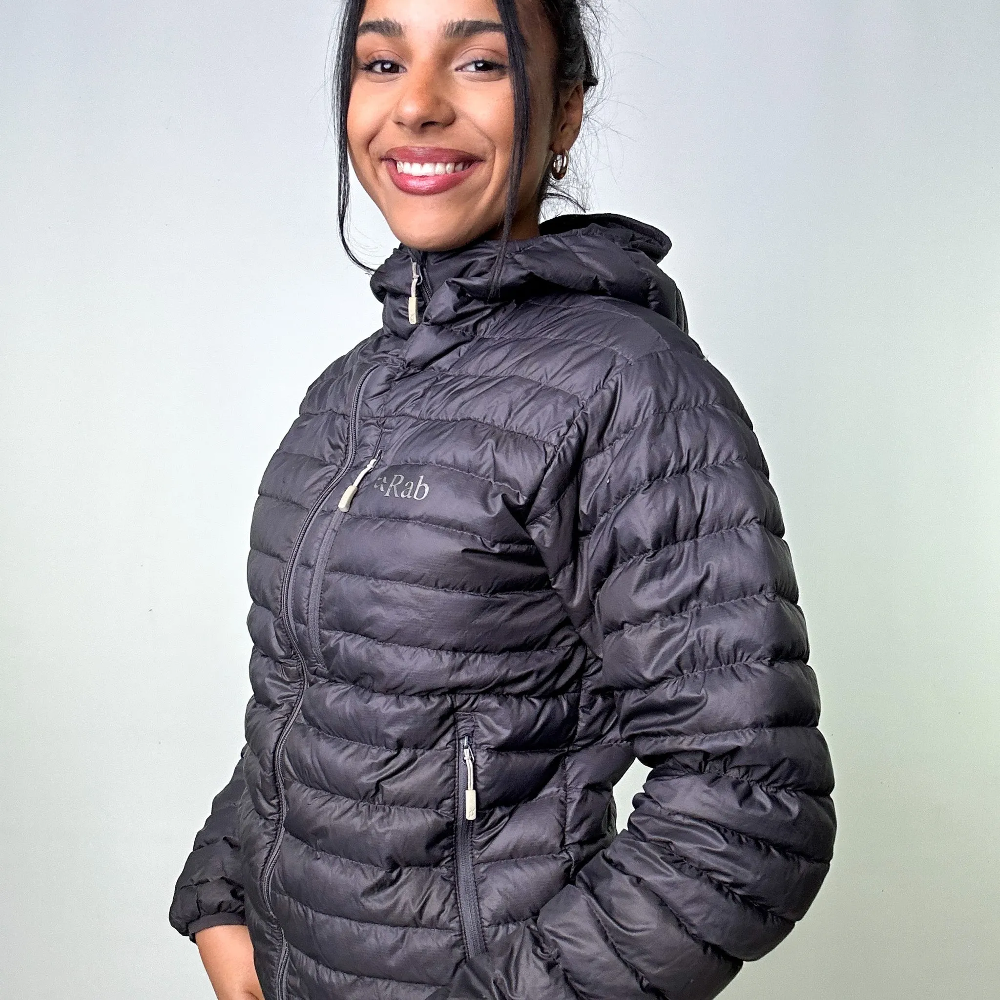 Dark Grey y2ks Rab Microlight Alpine Puffer Jacket Coat (S)