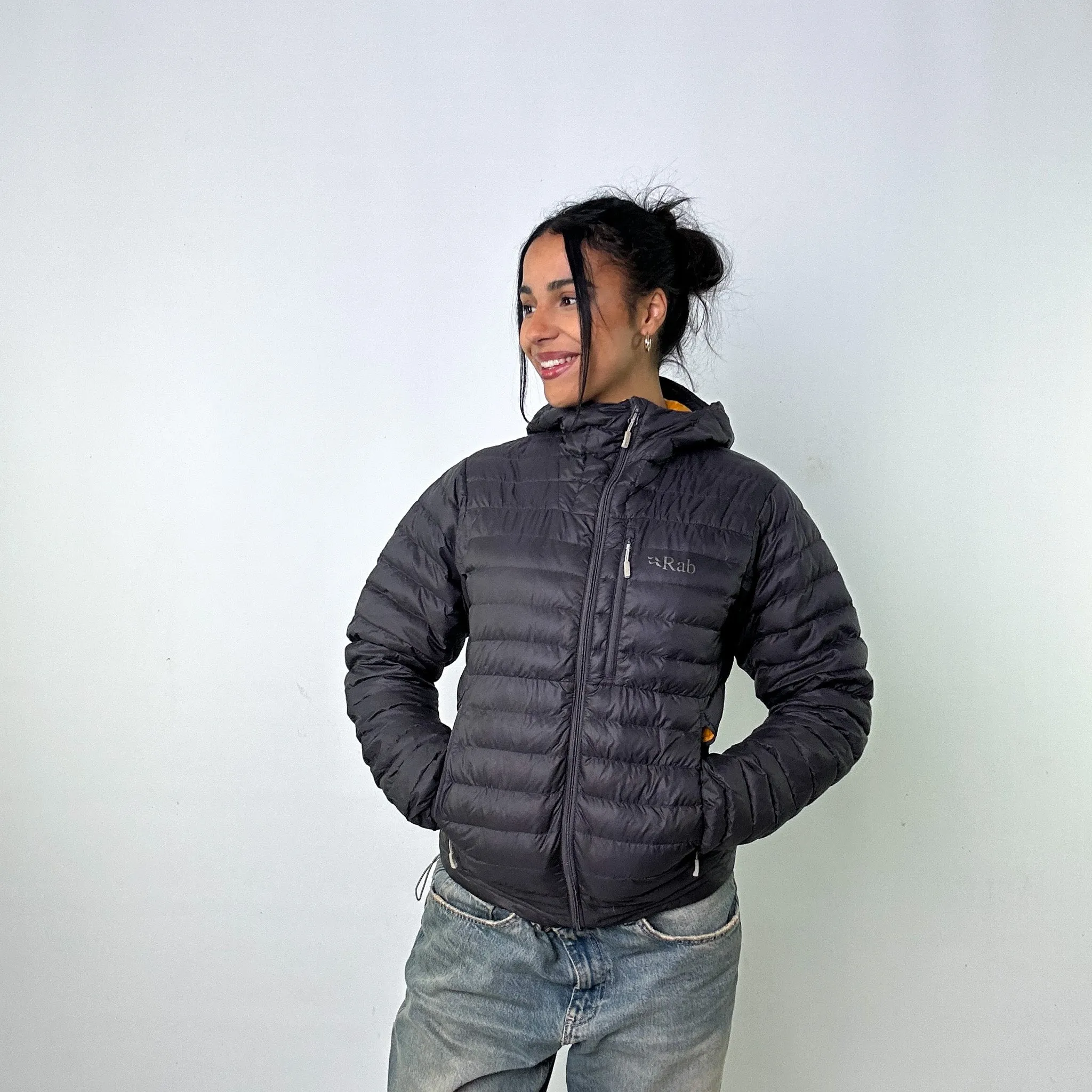 Dark Grey y2ks Rab Microlight Alpine Puffer Jacket Coat (S)