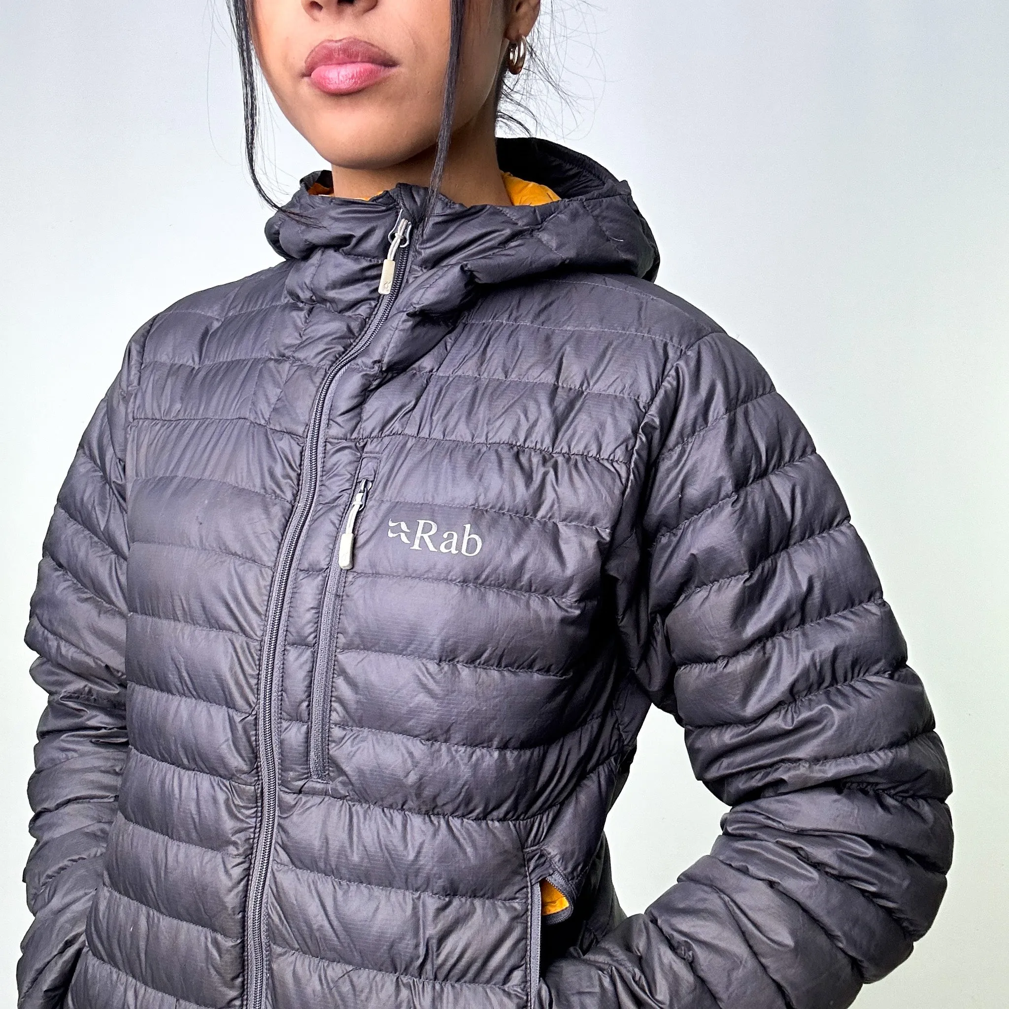 Dark Grey y2ks Rab Microlight Alpine Puffer Jacket Coat (S)