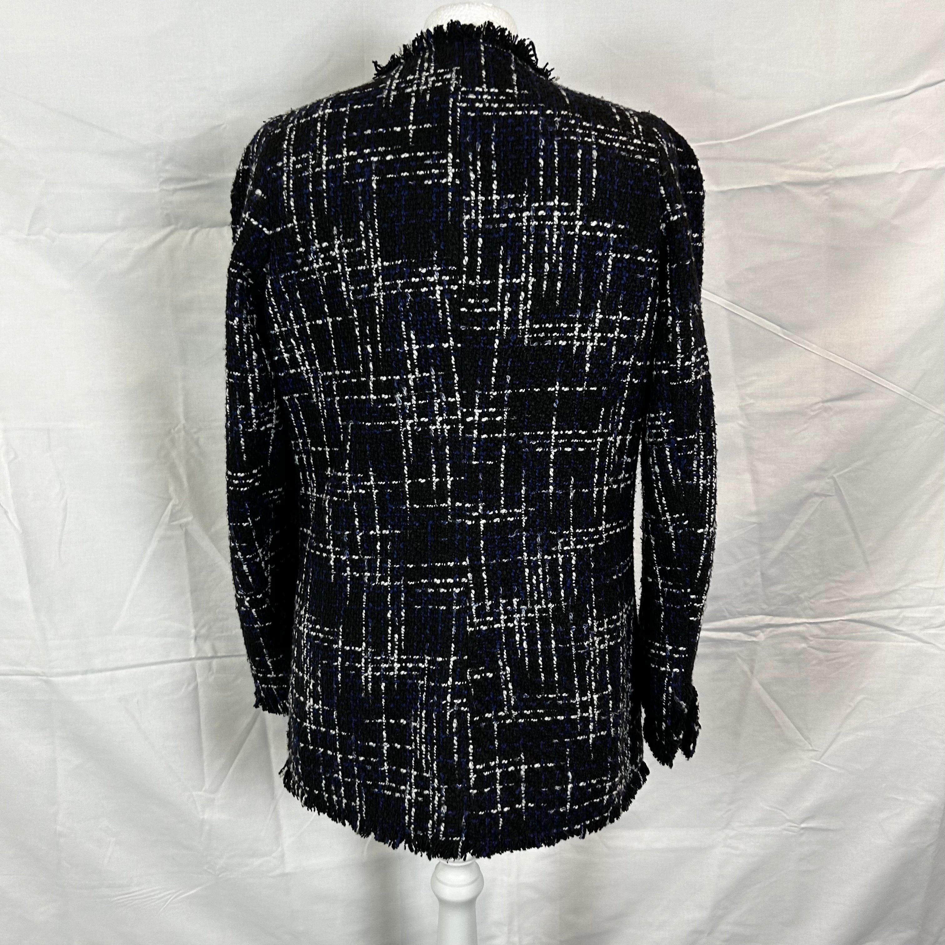 Edward Achour Brand New 960 Black Tweedy Check Jacket S