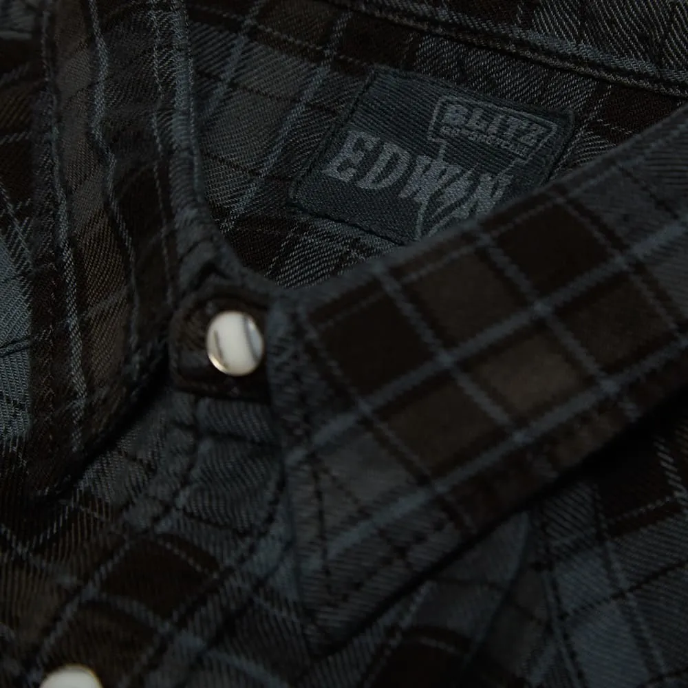 Edwin Blitz Menphis Long Sleeve Flannel ShirtOverdyed Black