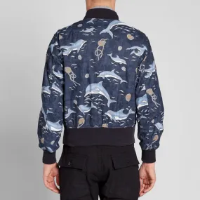 Engineered Garments Aviator JacketNavy Dolphin Print