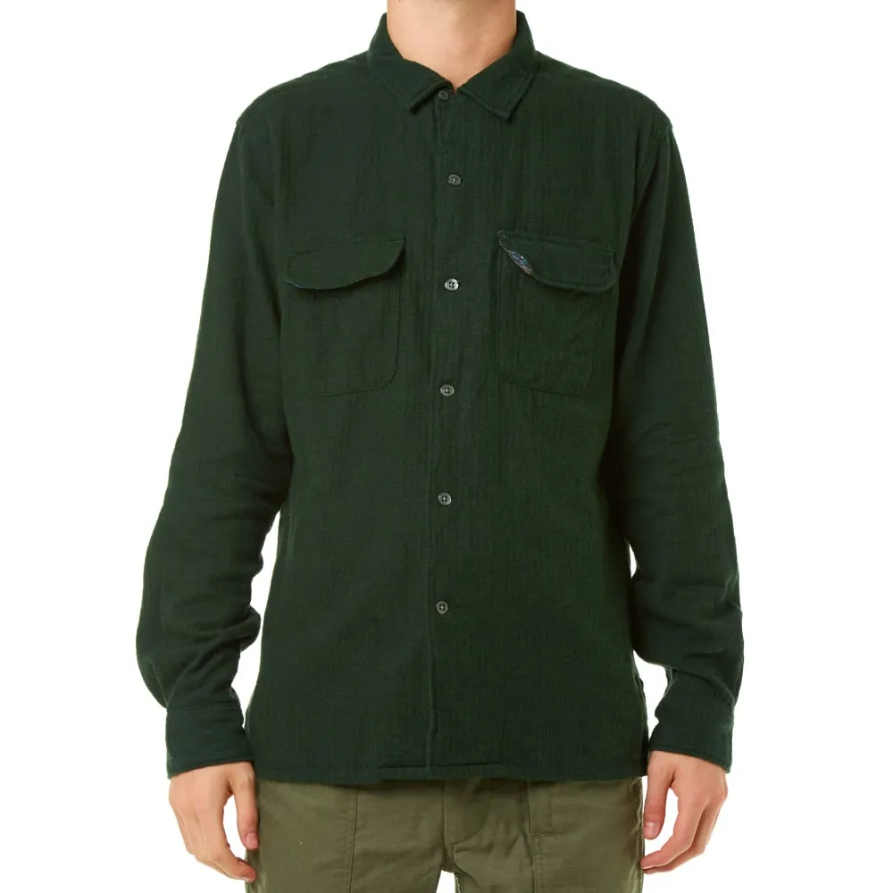 Engineered Garments Classic ShirtGreen Brushed Herringbone