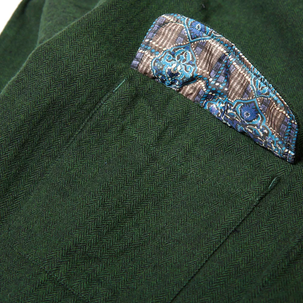 Engineered Garments Classic ShirtGreen Brushed Herringbone