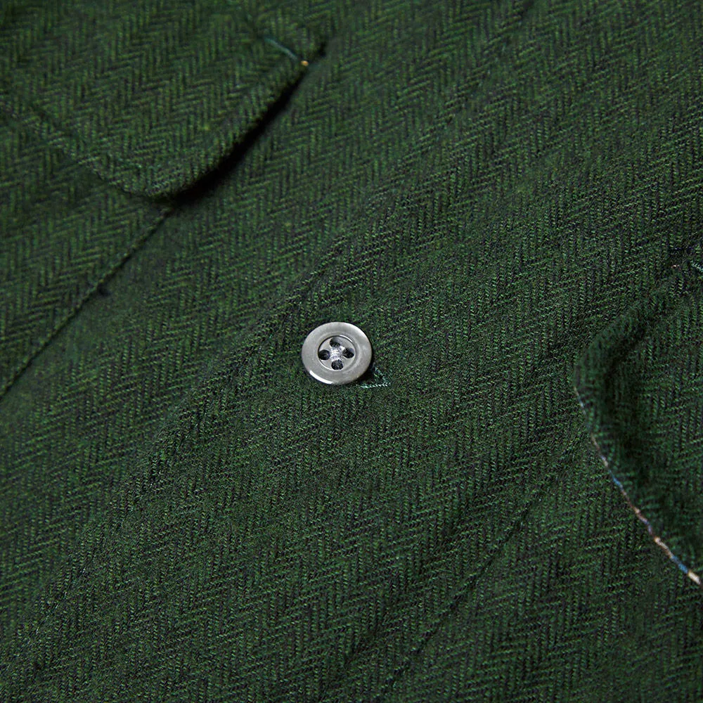 Engineered Garments Classic ShirtGreen Brushed Herringbone