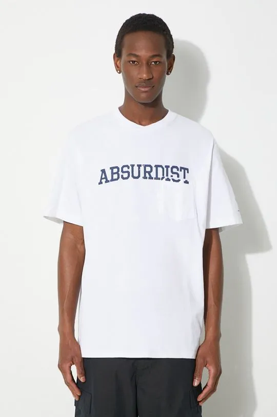 Engineered Garments cotton t-shirt Printed Cross Crew Neck T-shirt men’s white color with a print OR424.NP106