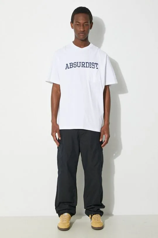 Engineered Garments cotton t-shirt Printed Cross Crew Neck T-shirt men’s white color with a print OR424.NP106