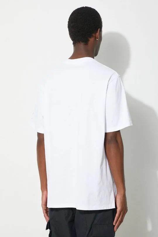 Engineered Garments cotton t-shirt Printed Cross Crew Neck T-shirt men’s white color with a print OR424.NP106