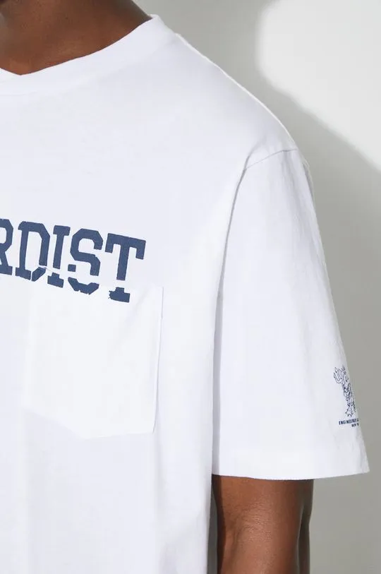 Engineered Garments cotton t-shirt Printed Cross Crew Neck T-shirt men’s white color with a print OR424.NP106