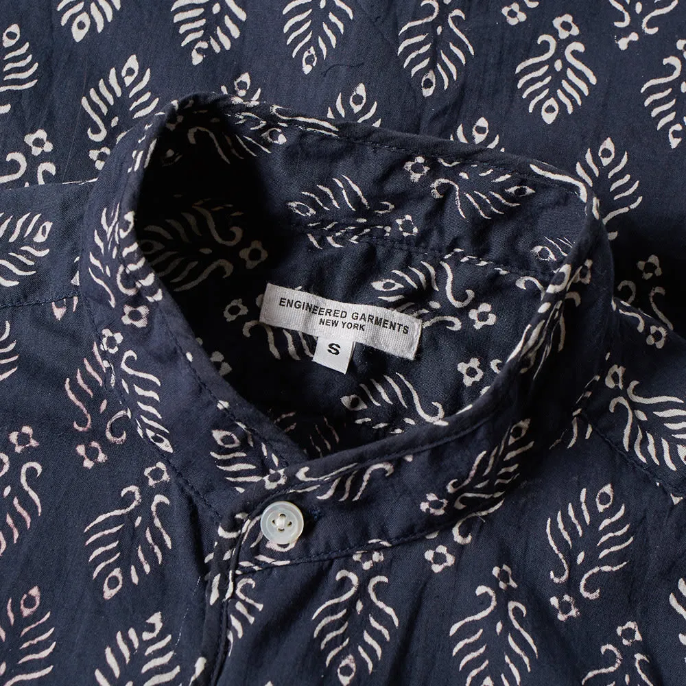 Engineered Garments Short Sleeve Copley ShirtNavy Leaf Print