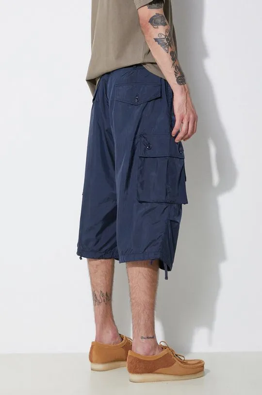 Engineered Garments shorts FA men's navy blue color OR276.DZ028