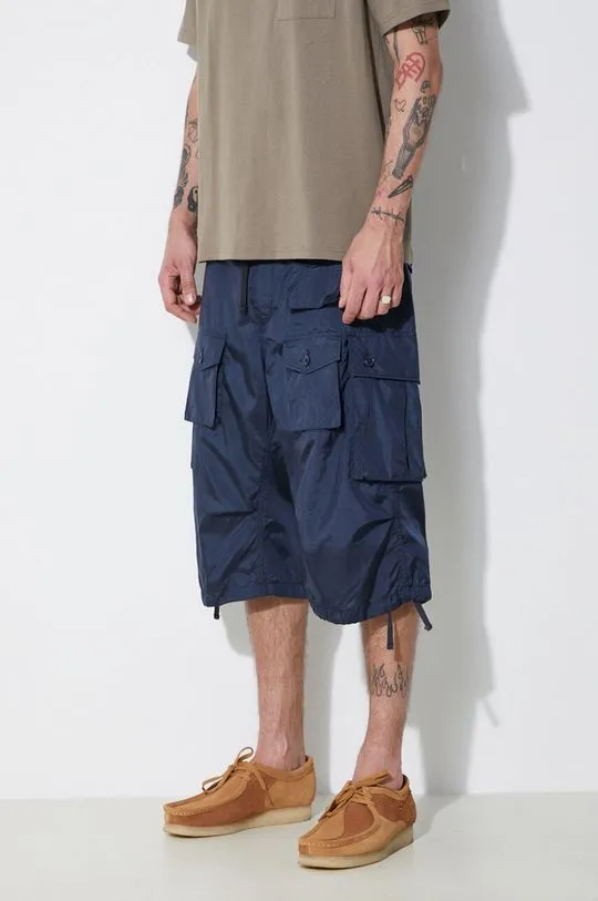 Engineered Garments shorts FA men's navy blue color OR276.DZ028