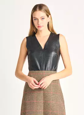 FAUX LEATHER BODYSUIT