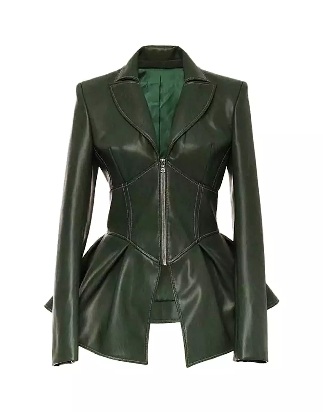 Faux Leather Corset Style Waist Jacket