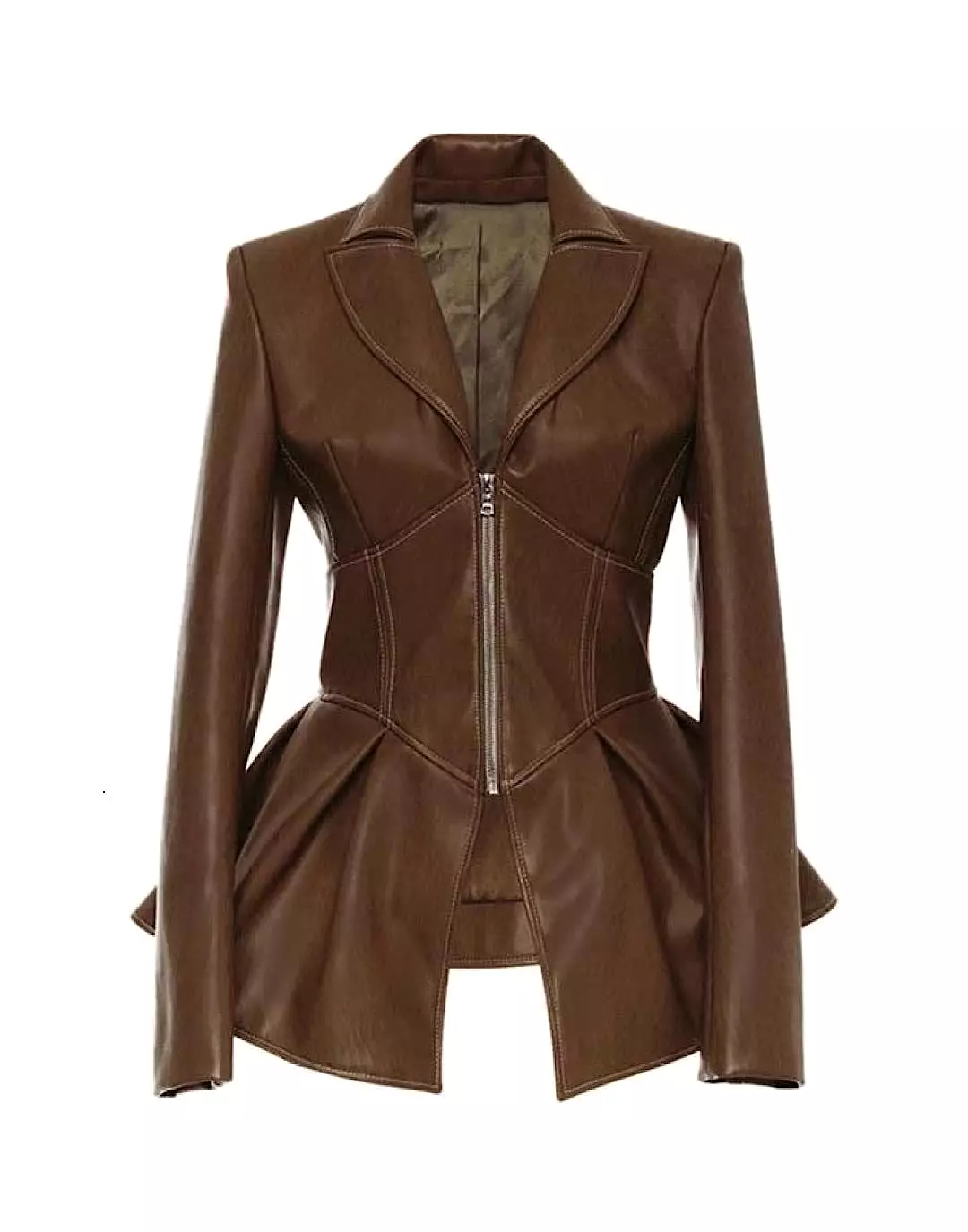 Faux Leather Corset Style Waist Jacket