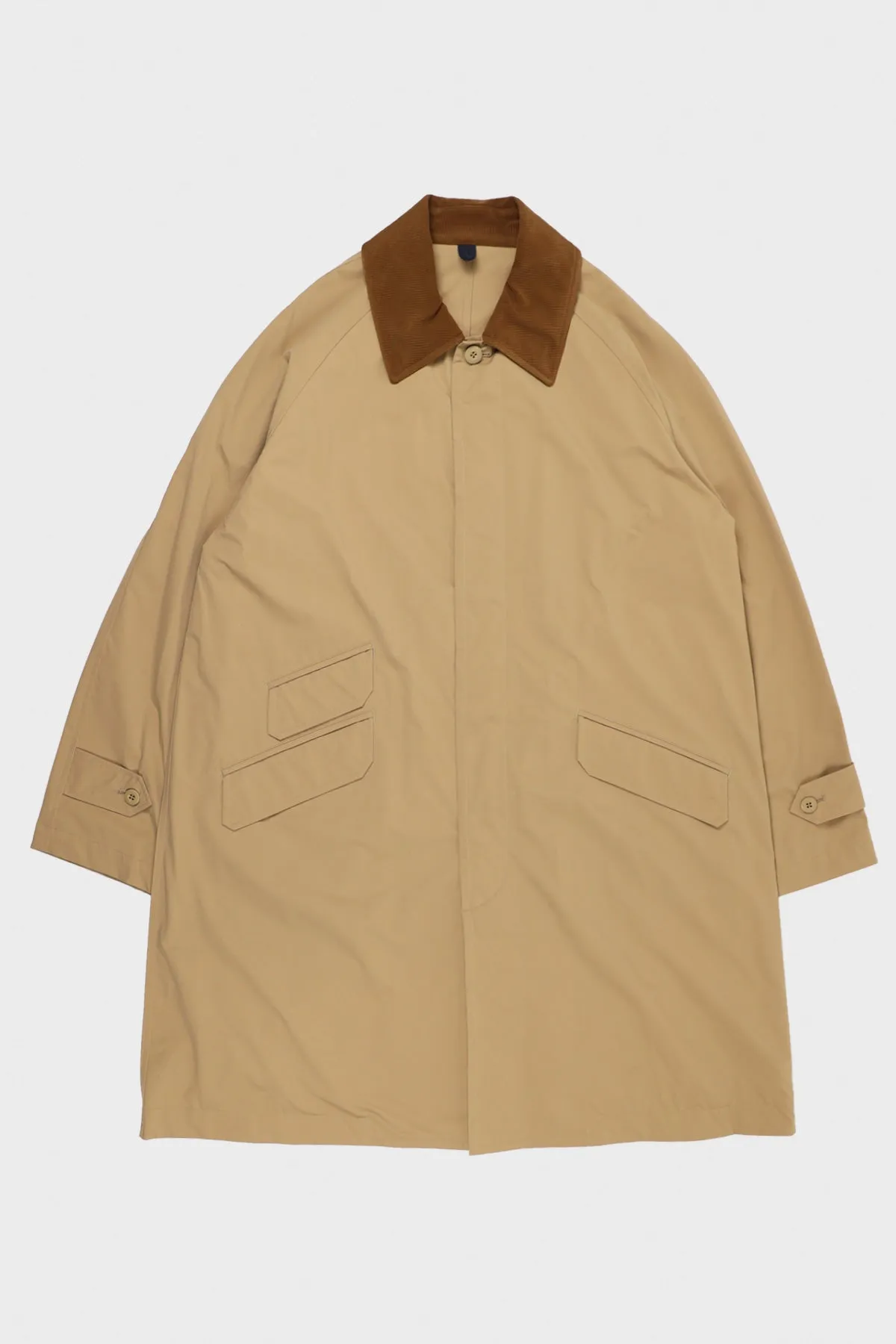 Fly Front Raglan Sleeve Coat - Khaki