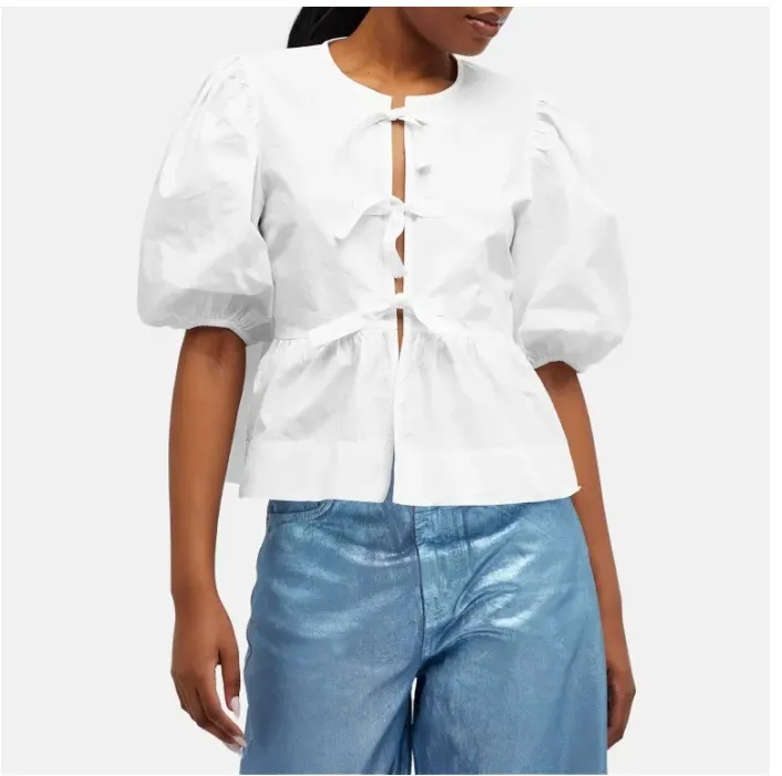 Ganni  |Plain Cotton Formal Style  Shirts & Blouses