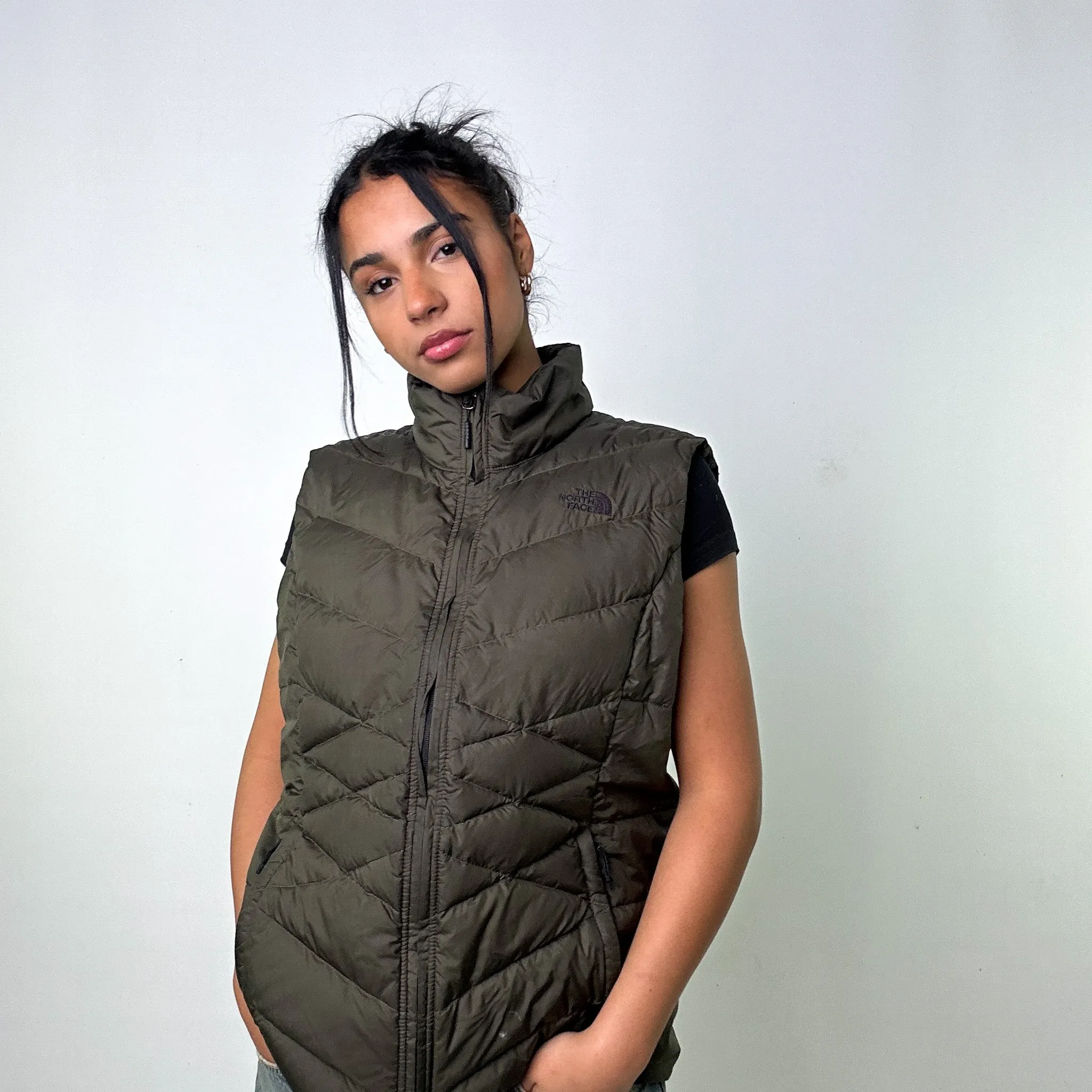 Green 90s The North Face 550 Series Puffer Jacket Coat Gilet (XL)