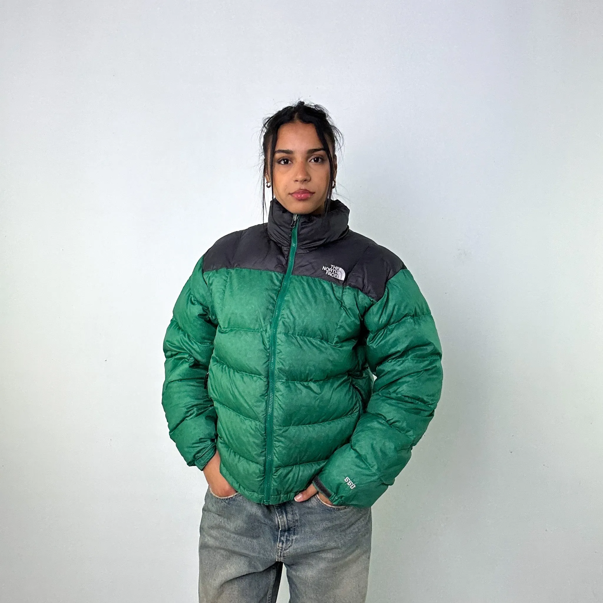 Green 90s The North Face 550 Series Puffer Jacket Coat (M)