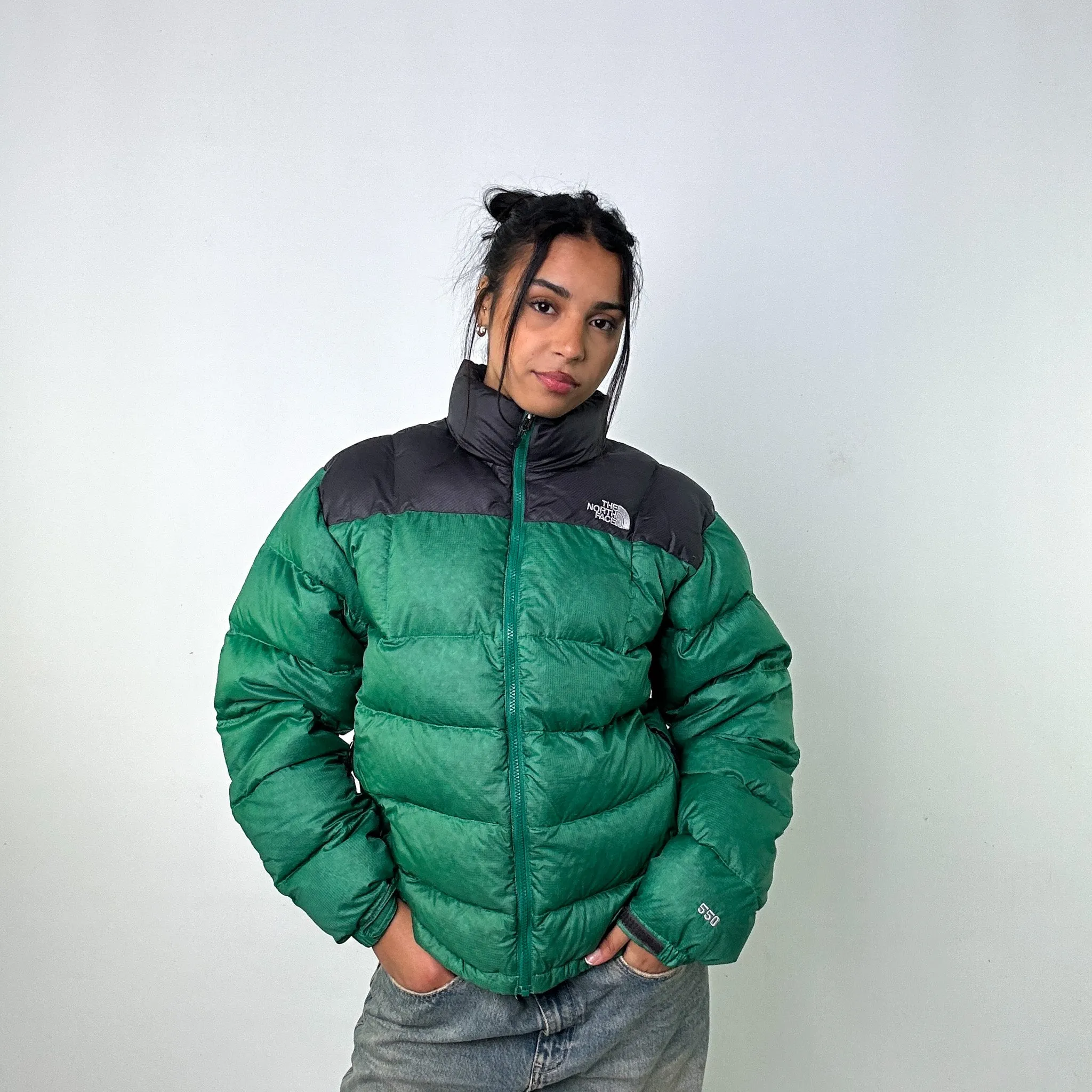 Green 90s The North Face 550 Series Puffer Jacket Coat (M)