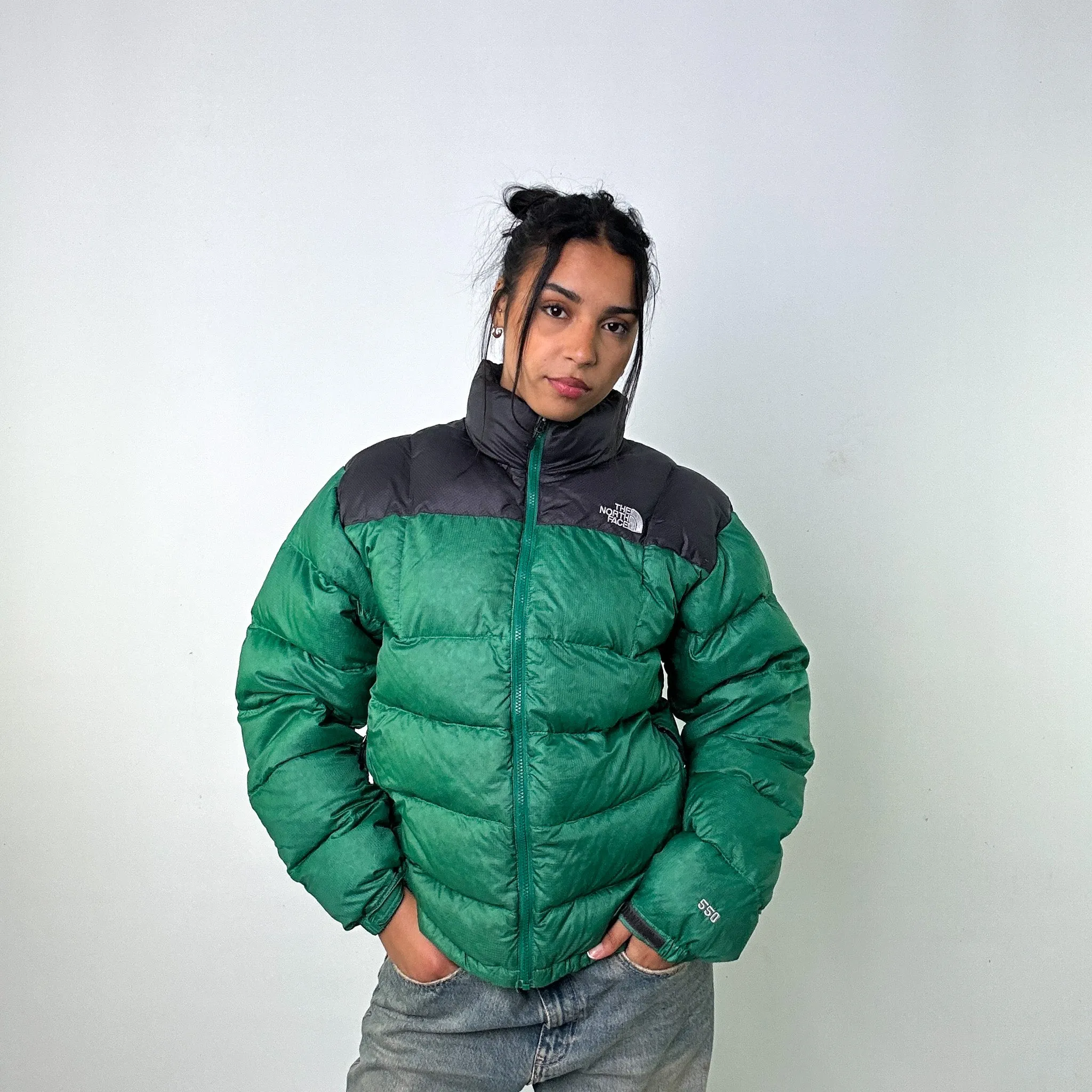 Green 90s The North Face 550 Series Puffer Jacket Coat (M)