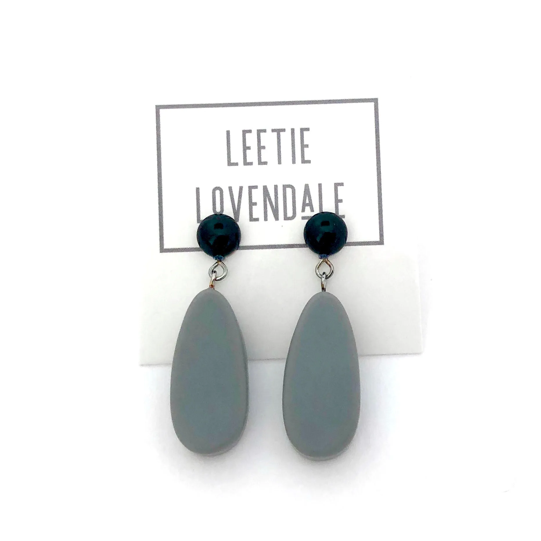 Grey Matte Alex Drop Earrings *