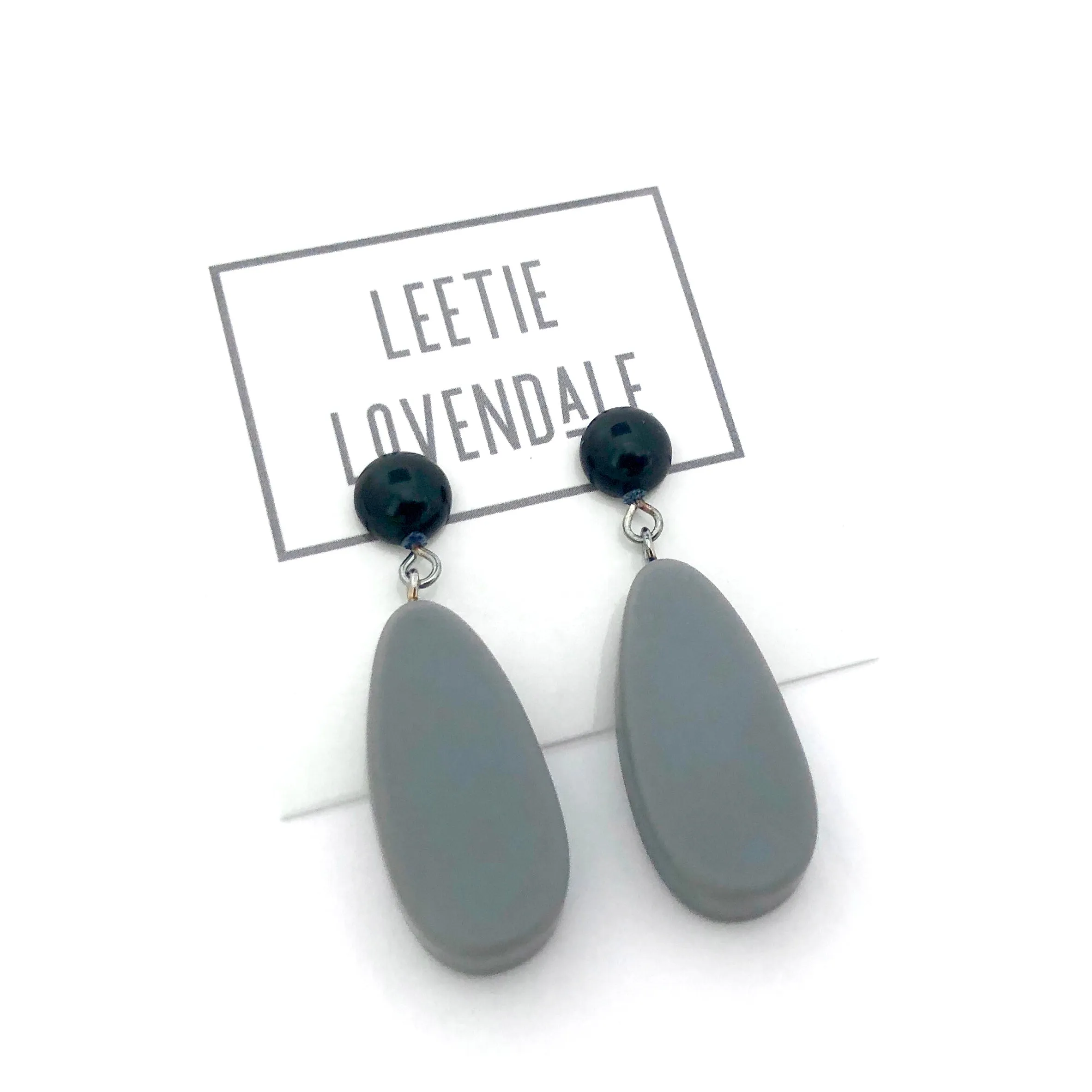 Grey Matte Alex Drop Earrings *