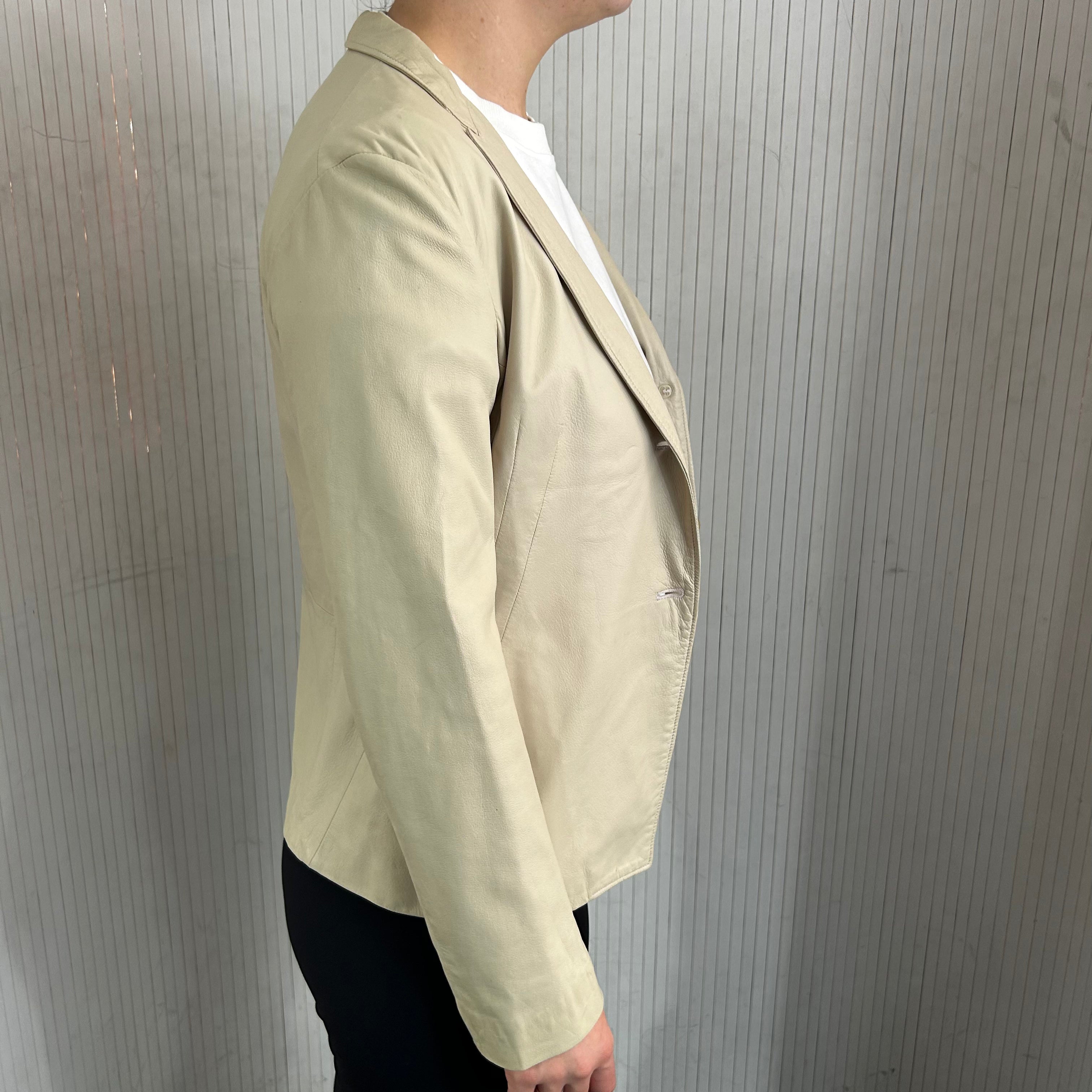 Jil Sander Vanilla Buttersoft Leather Blazer XS/S