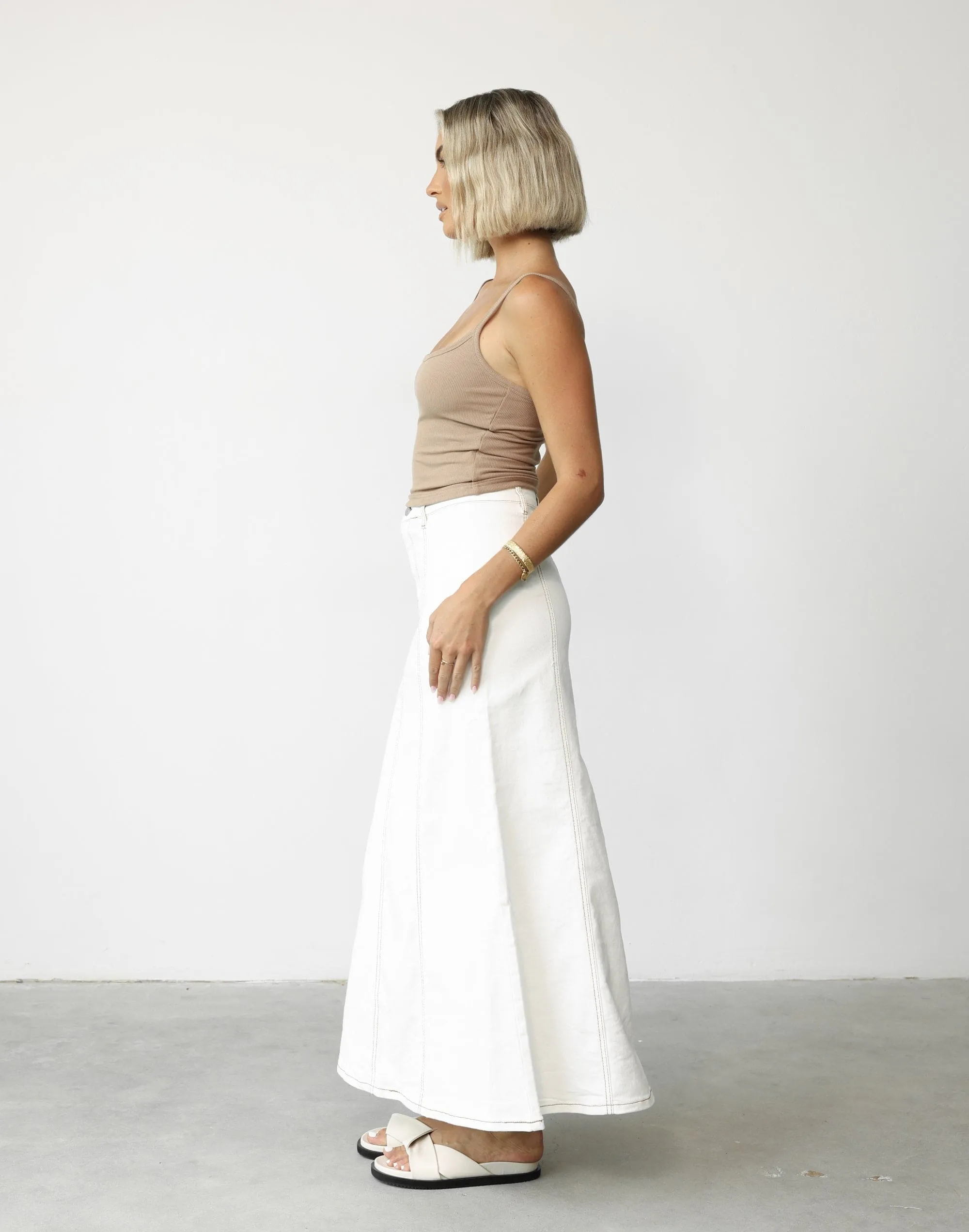 Kaylah Maxi Skirt (White)