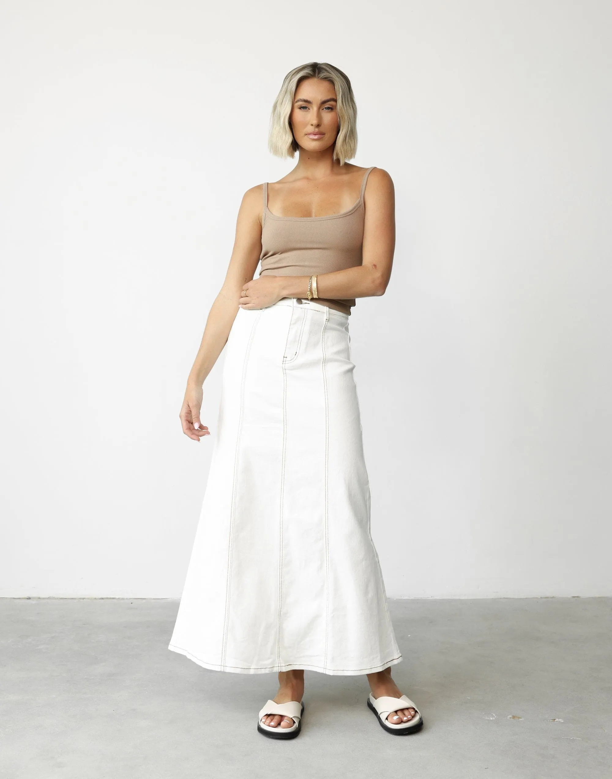 Kaylah Maxi Skirt (White)