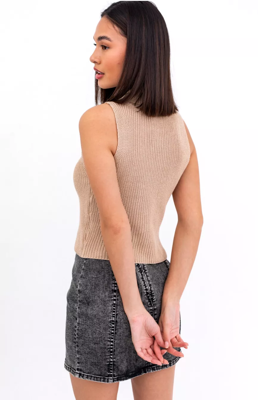 Kensy Knit Turtleneck - Beige